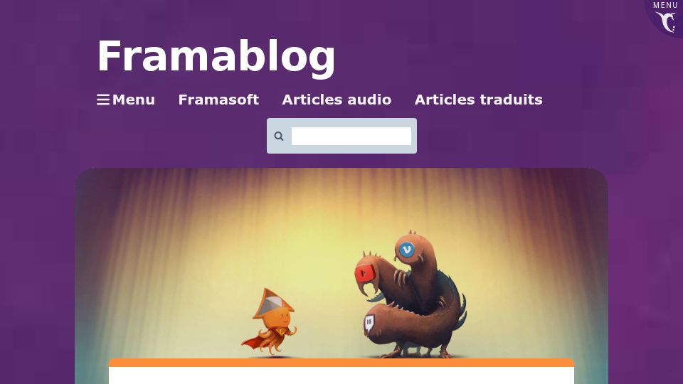 Screenshot of framablog.org: PeerTube v6