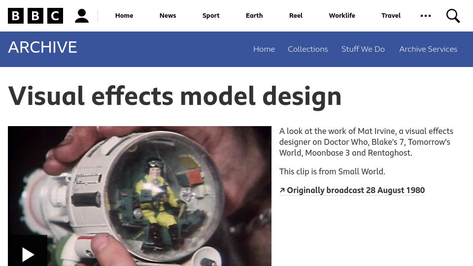 Screenshot of bbc.co.uk: Visual effects model design [video] (1980)