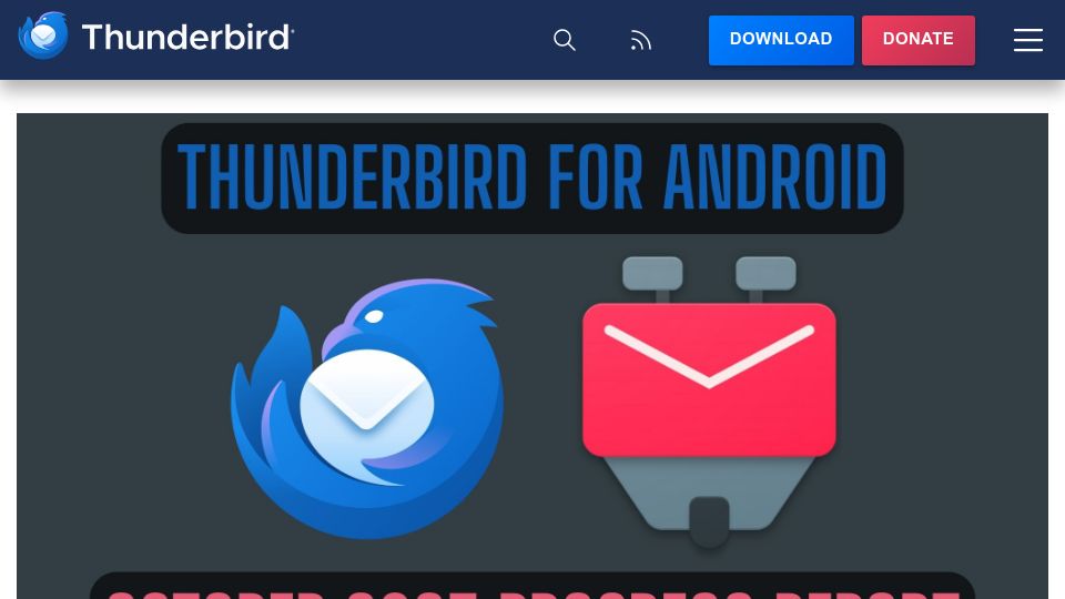 Screenshot of blog.thunderbird.net: Thunderbird for Android / K-9 Mail: October 2023 Progress Report