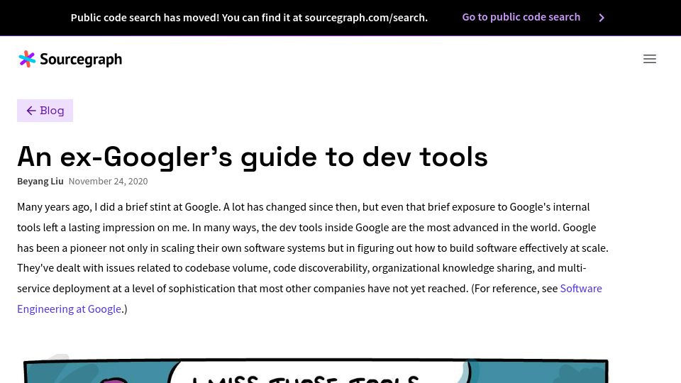 Screenshot of sourcegraph.com: An ex-Googler's guide to dev tools (2020)