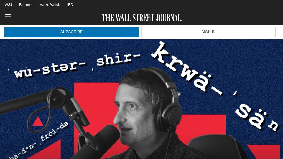 Screenshot of wsj.com: How to pronounce the trickiest English words