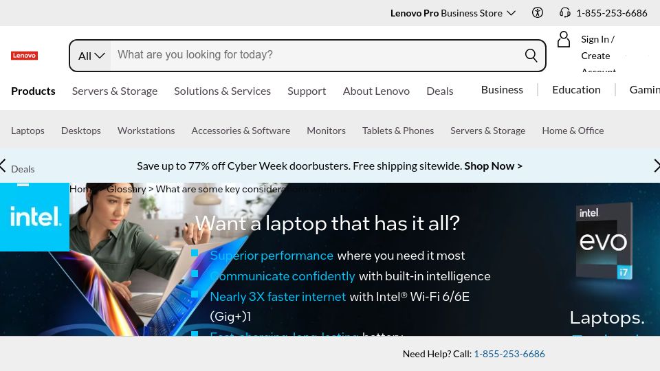 Screenshot of lenovo.com: Lenovo: "Best Minecraft House Ideas"