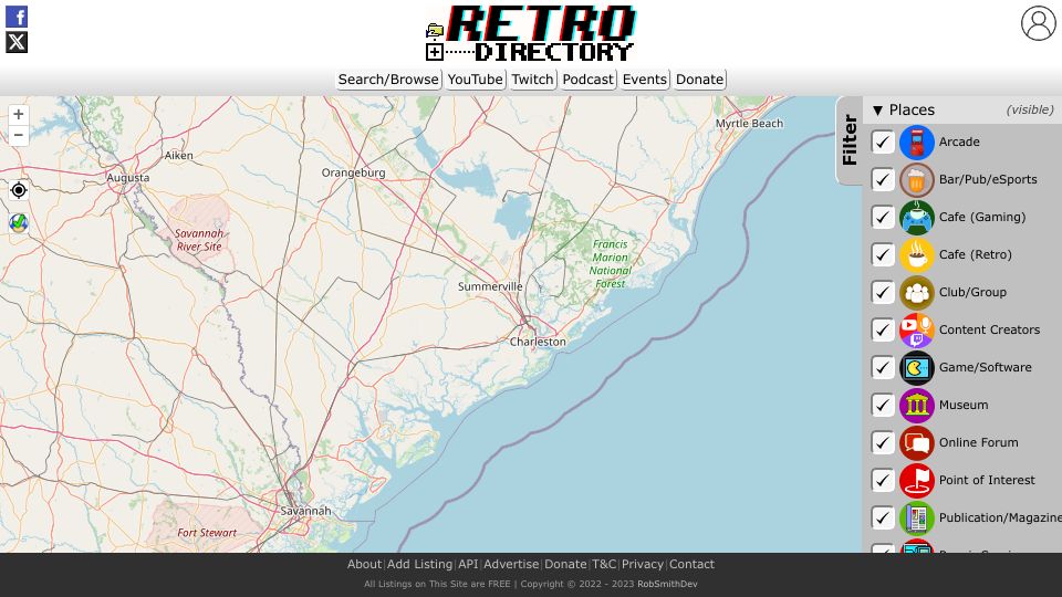 Screenshot of retro.directory: Retro.directory