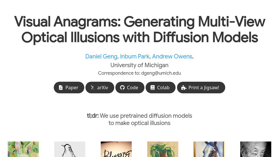Screenshot of dangeng.github.io: Visual Anagrams: Generating optical illusions with diffusion models