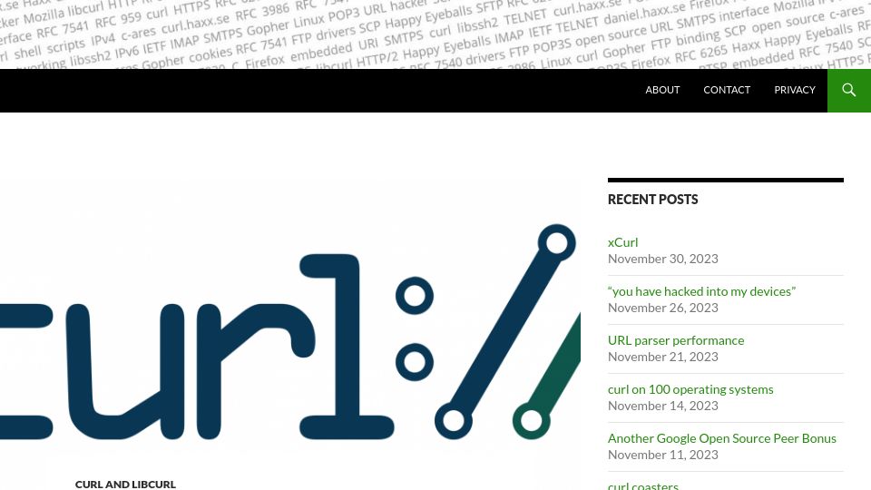 Screenshot of daniel.haxx.se: XCurl