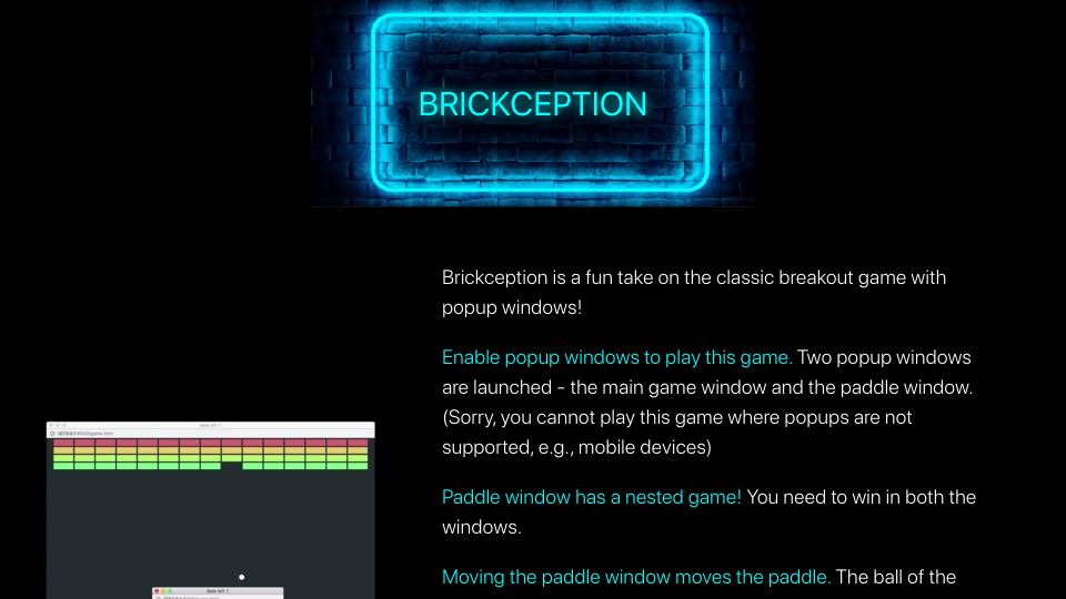 Screenshot of brickception.xyz: Brickception