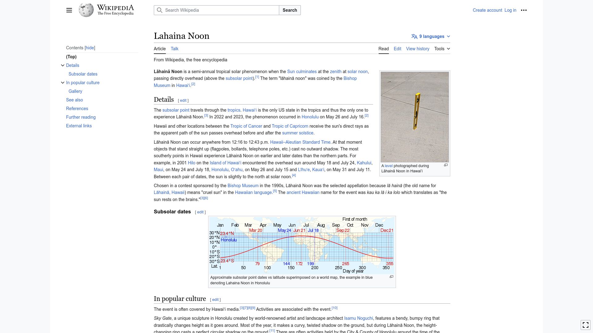 Screenshot of en.wikipedia.org: Lahaina Noon