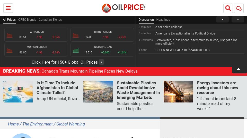 Screenshot of oilprice.com: Uranium demand hits decade high as nuclear renaissance gains traction
