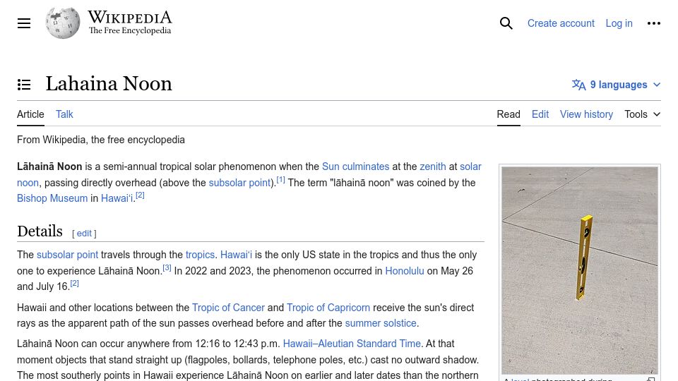 Screenshot of en.wikipedia.org: Lahaina Noon