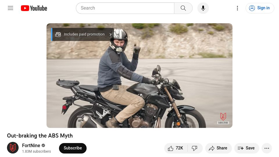 Screenshot of youtube.com: Out-braking the ABS Myth [video]