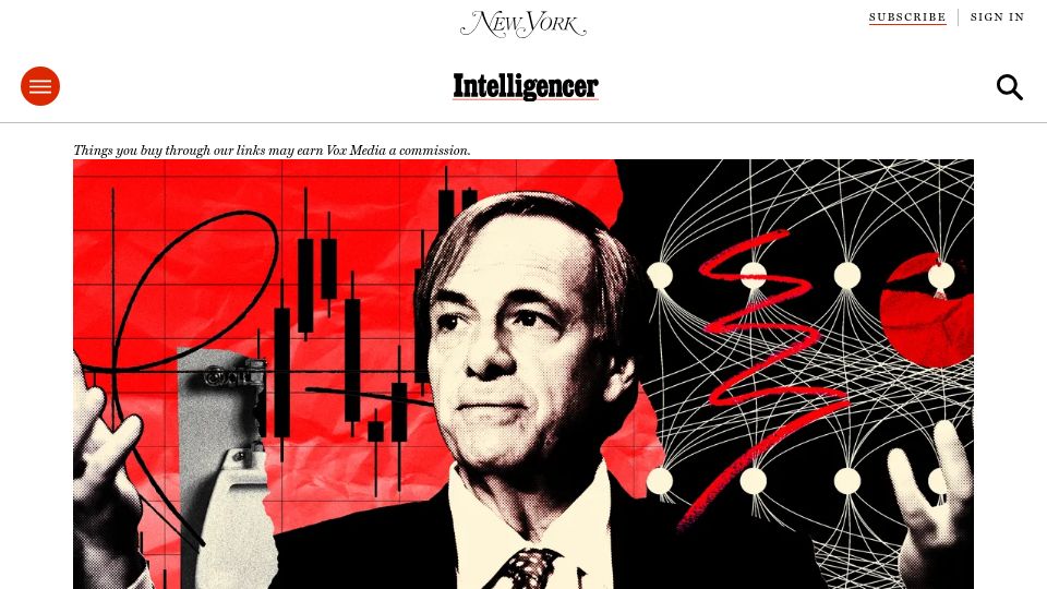 Screenshot of nymag.com: 'Ray, this is a religion': How Bridgewater lost two top hires