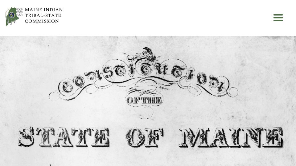 Screenshot of mitsc.org: Maine's constitution has unprintable sections
