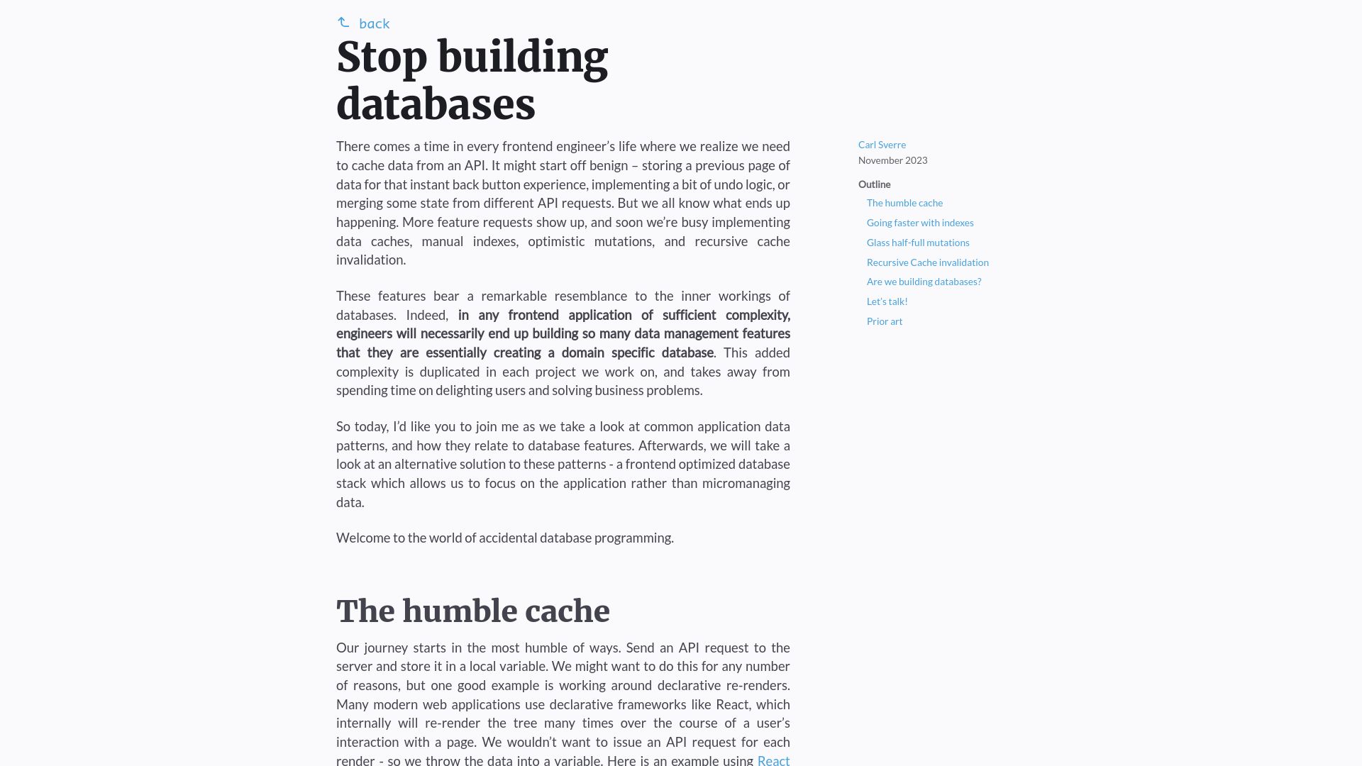 Screenshot of sqlsync.dev: Accidental database programming