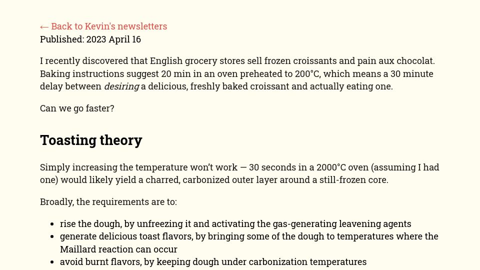 Screenshot of kevinlynagh.com: As We May Toast