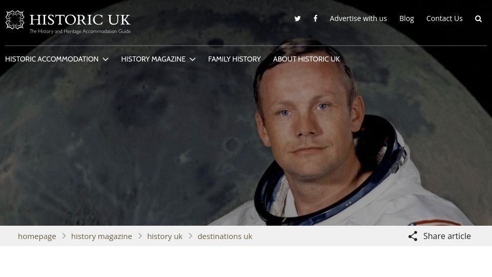 Screenshot of historic-uk.com: Neil Armstrong's Visit to Langholm