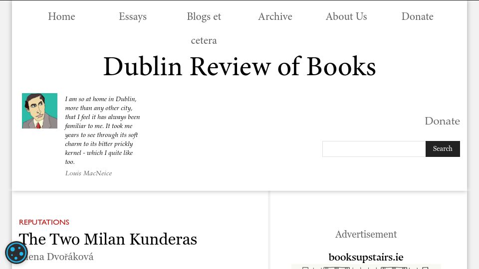 Screenshot of drb.ie: The Two Milan Kunderas