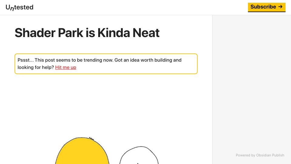 Screenshot of untested.sonnet.io: Shader Park Is Kinda Neat