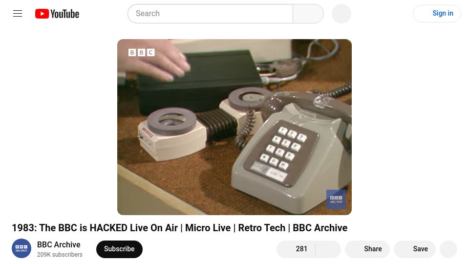 Screenshot of youtube.com: The BBC Is Hacked Live on Air [video]
