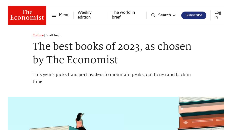 Screenshot of economist.com: Books of 2023, as Chosen by The Economist