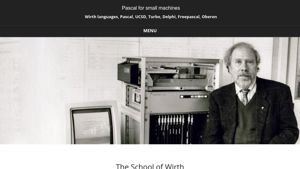 Screenshot of pascal.hansotten.com: Pascal for Small Machines