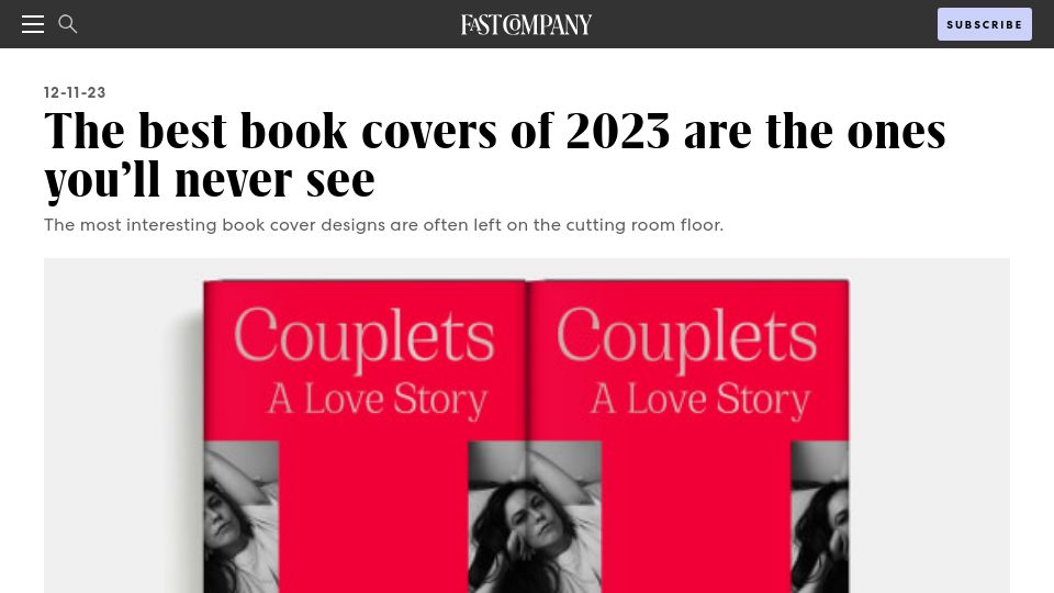 Screenshot of fastcompany.com: The most interesting book cover designs are often left on the cutting room floor