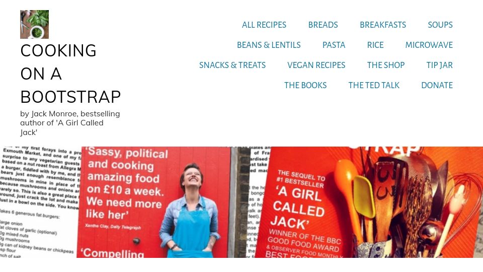 Screenshot of cookingonabootstrap.com: You Don't Batch Cook When You're Suicidal
