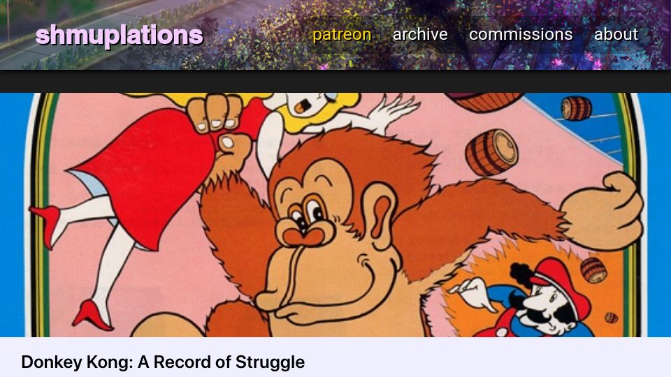 Screenshot of shmuplations.com: Donkey Kong: A Record of Struggle