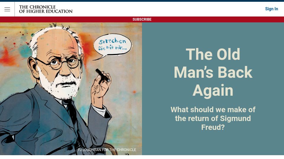 Screenshot of chronicle.com: What’s behind the Freud resurgence?