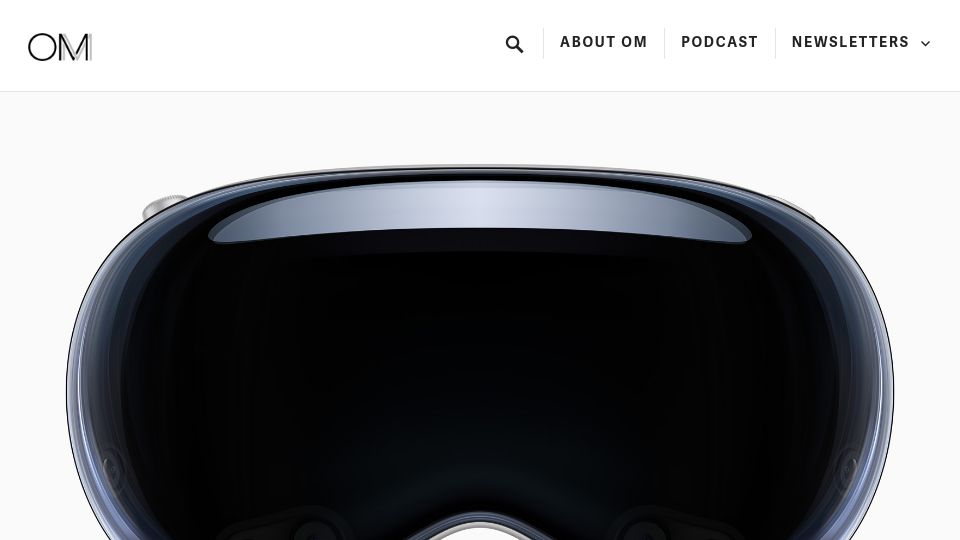 Screenshot of om.co: Vision Pro will change photography