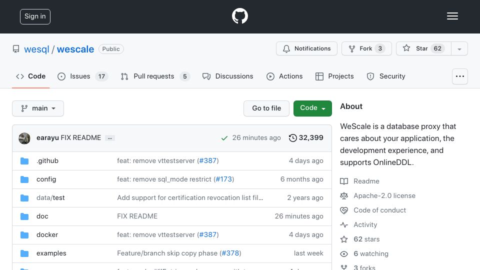 Screenshot of github.com: Show HN: I've built a MySQL proxy that supports online DDL
