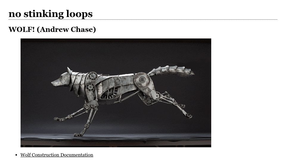 Screenshot of nsl.com: No Stinking Loops