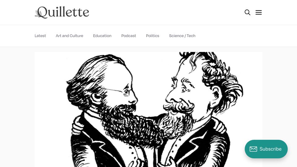 Screenshot of quillette.com: Mutual Friends: The Adventures of Charles Dickens and Wilkie Collins