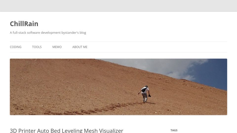 Screenshot of i.chillrain.com: 3D Printer Auto Bed Leveling Mesh Visualizer