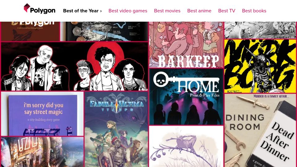 Screenshot of polygon.com: Tabletop RPGs we played in 2023
