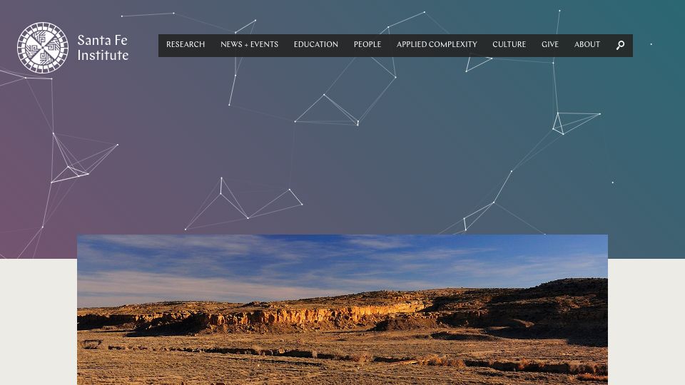 Screenshot of santafe.edu: Aging societies more vulnerable to collapse