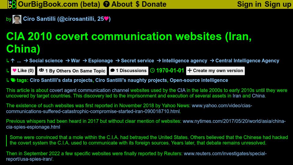 Screenshot of ourbigbook.com: CIA 2010 covert communication websites