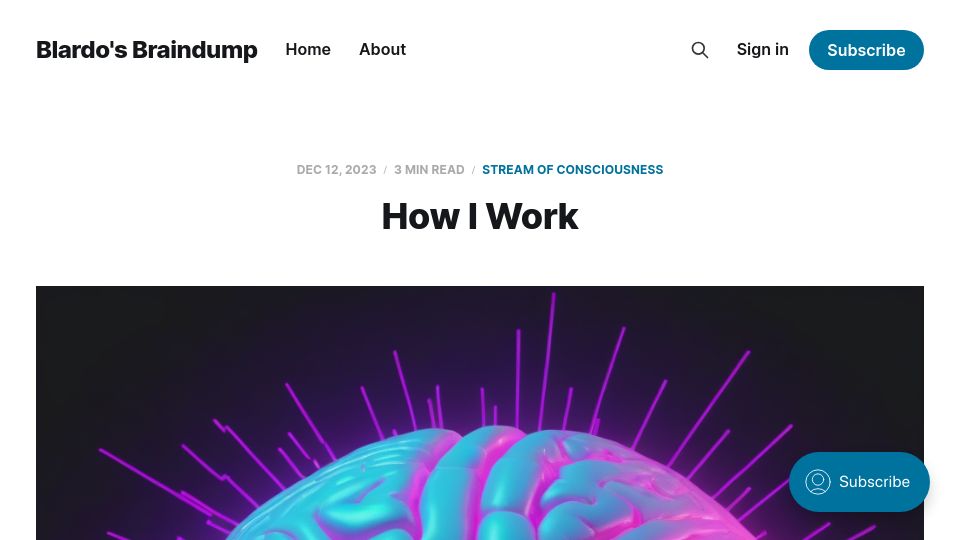 Screenshot of blar.do: How I Work
