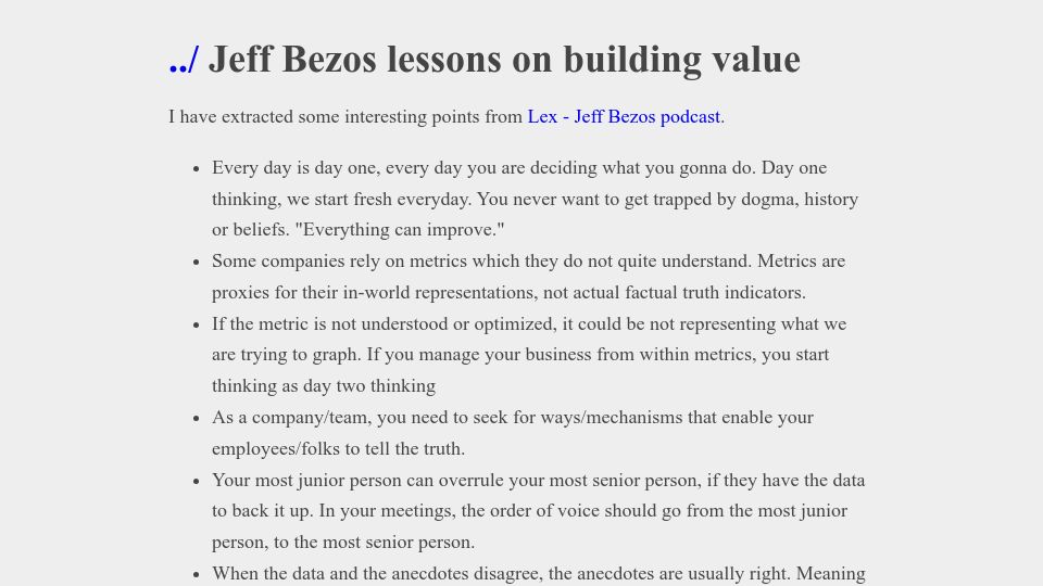 Screenshot of lockedinspace.com: Lessons on building business value