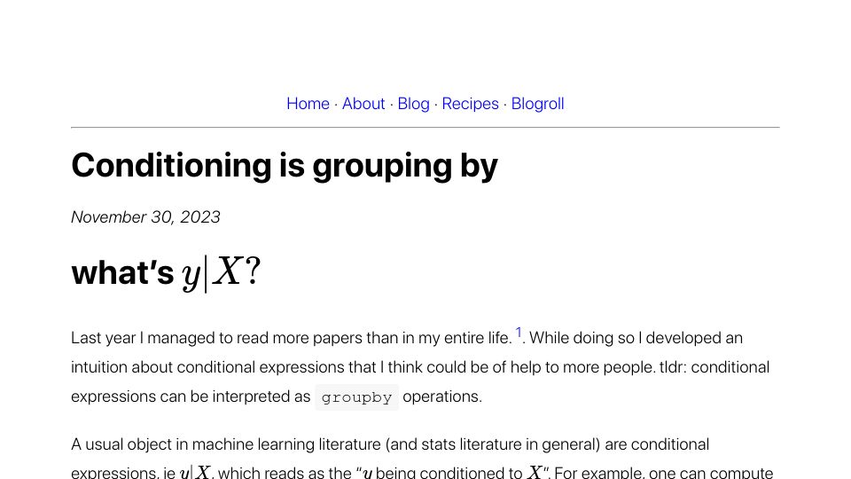 Screenshot of alexmolas.com: Conditioning Is Grouping By