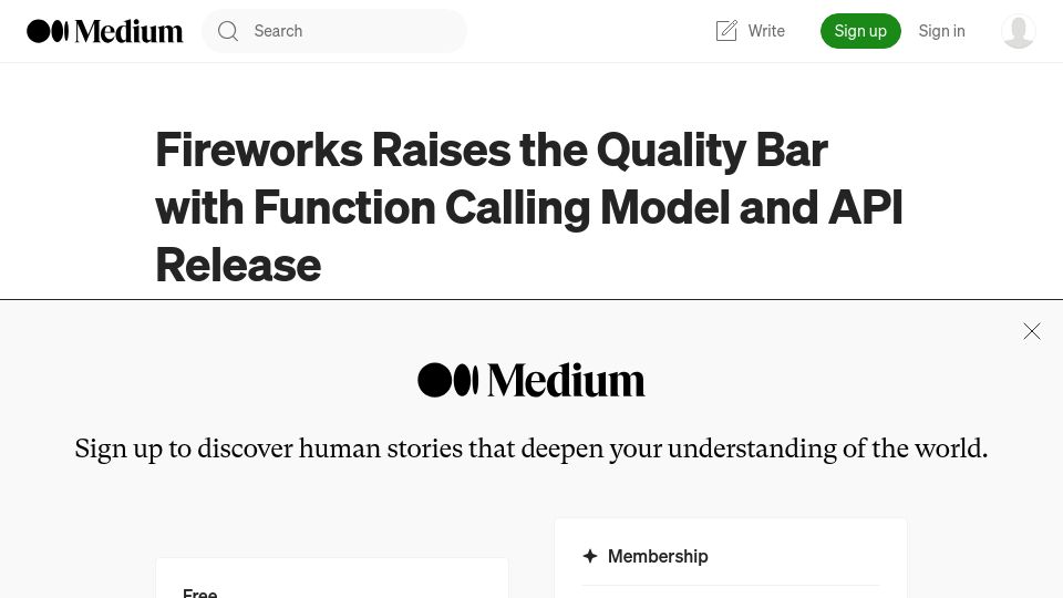 Screenshot of blog.fireworks.ai: Fireworks: Function Calling Model and API