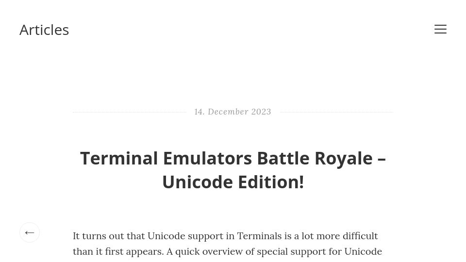 Screenshot of jeffquast.com: Terminal Emulators Battle Royale – Unicode Edition
