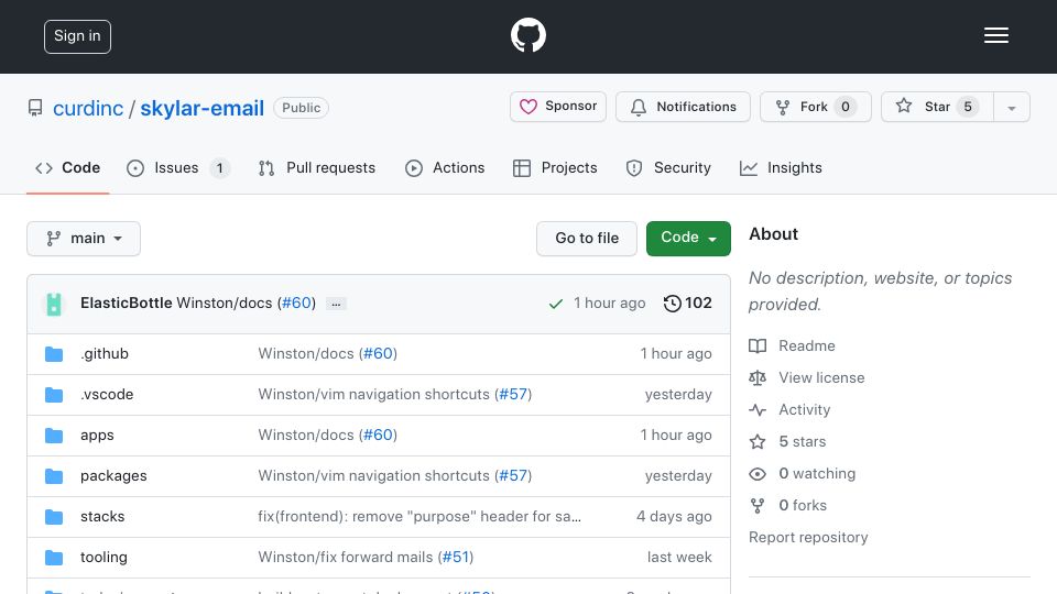 Screenshot of github.com: Show HN: Open-source superhuman like email client