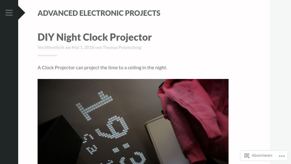 Screenshot of microengineer.eu: DIY Night Clock Projector (2018)