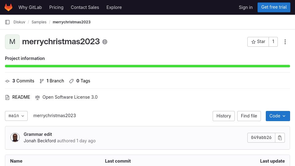 Screenshot of gitlab.com: OCaml as the Universal Translator – DkSDK Merry Christmas 2023