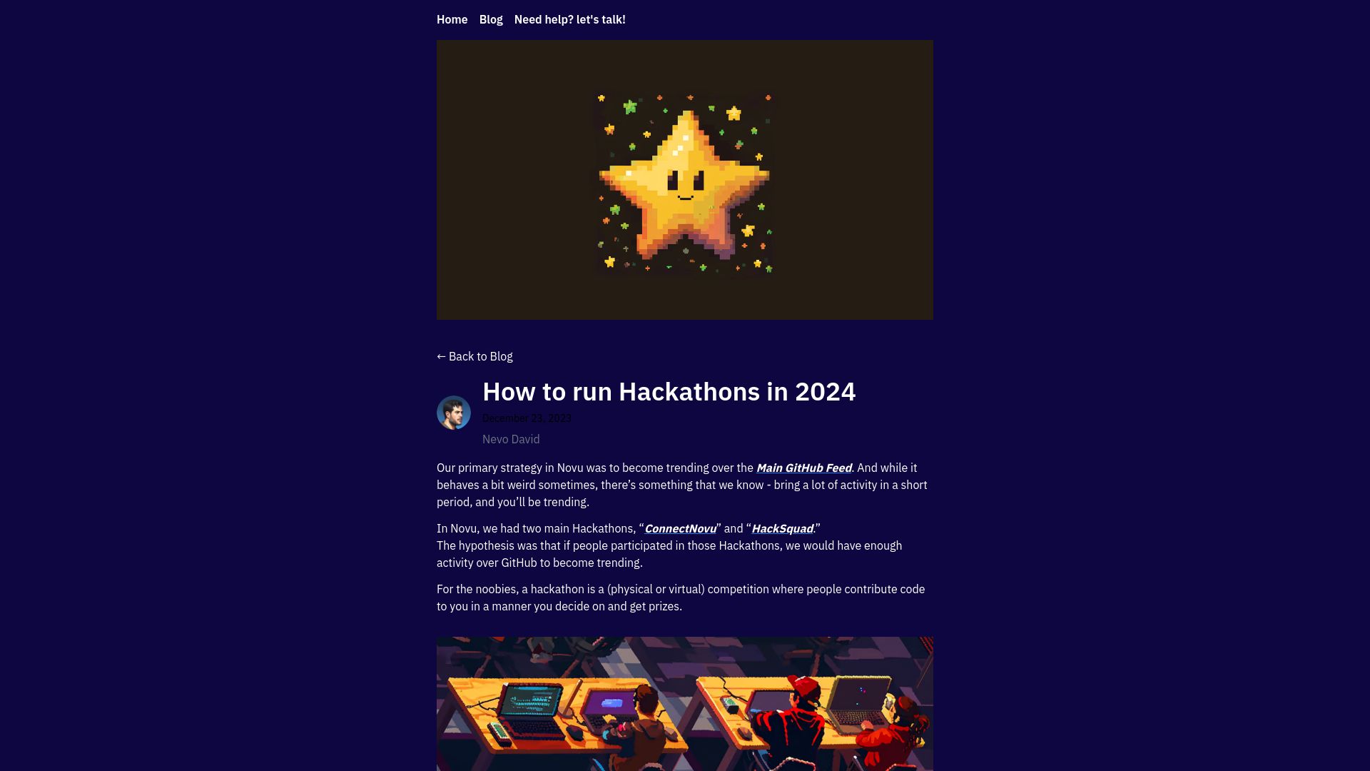 Screenshot of gitroom.com: How to Run Hackathons in 2024