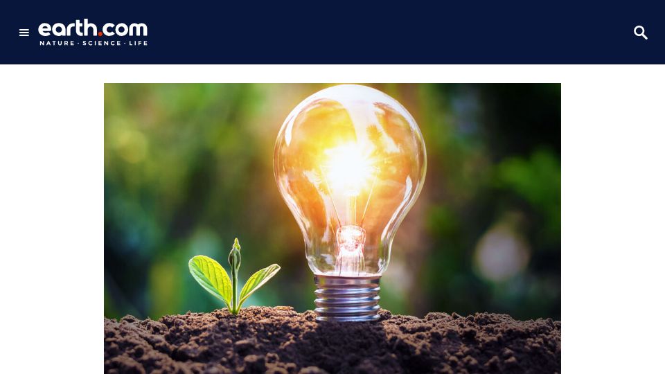 Screenshot of earth.com: Electronic soil boosts crop growth
