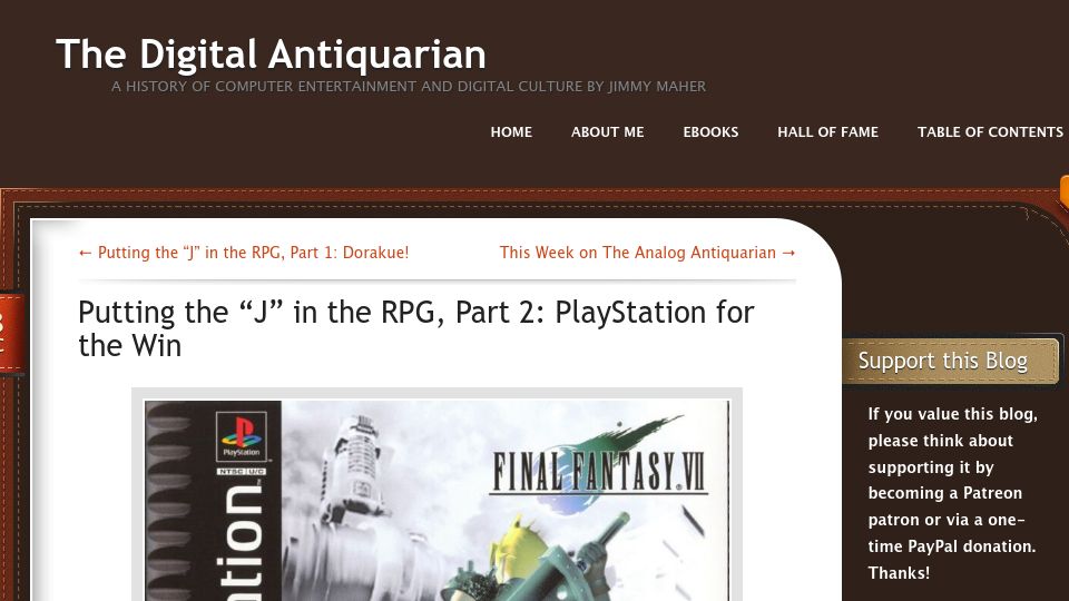 Screenshot of filfre.net: Putting the "J" in the RPG, Part 2: Playstation for the Win
