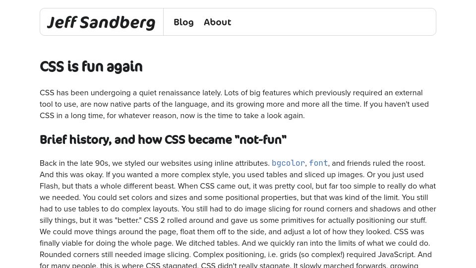 Screenshot of pdx.su: CSS Is Fun Again