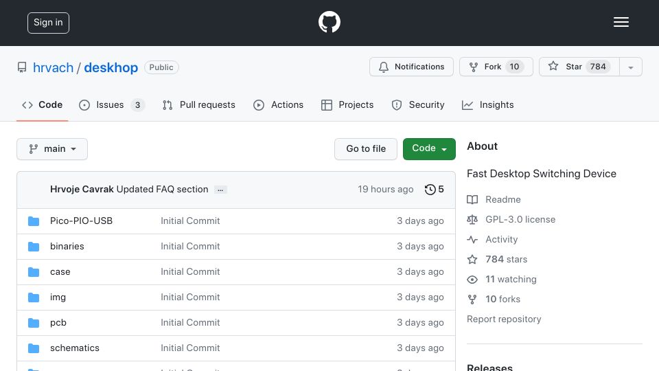Screenshot of github.com: DeskHop – Fast Desktop Switching