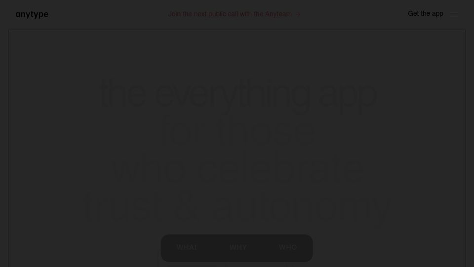 Screenshot of anytype.io: Show HN: Anytype – local-first, P2P knowledge management
